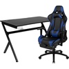 image:imageFlash Furniture Black Gaming Desk and RedBlack Racing Chair Set with Cup Holder Headphone Hook and MonitorSmartphone StandBlue