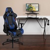 image:imageFlash Furniture Black Gaming Desk and RedBlack Racing Chair Set with Cup Holder Headphone Hook and MonitorSmartphone StandBlue