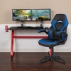 image:imageFlash Furniture Black Gaming Desk and RedBlack Racing Chair Set with Cup Holder Headphone Hook and MonitorSmartphone StandBlue