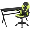 image:imageFlash Furniture Black Gaming Desk and RedBlack Racing Chair Set with Cup Holder Headphone Hook and MonitorSmartphone StandGreen