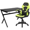 image:imageFlash Furniture Black Gaming Desk and RedBlack Racing Chair Set with Cup Holder Headphone Hook and MonitorSmartphone StandGreen