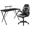 image:imageFlash Furniture Black Gaming Desk and RedBlack Racing Chair Set with Cup Holder Headphone Hook and MonitorSmartphone StandGrey