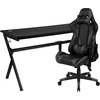 image:imageFlash Furniture Black Gaming Desk and RedBlack Racing Chair Set with Cup Holder Headphone Hook and MonitorSmartphone StandGrey