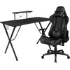 image:imageFlash Furniture Black Gaming Desk and RedBlack Racing Chair Set with Cup Holder Headphone Hook and MonitorSmartphone StandGrey