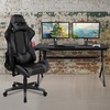 image:imageFlash Furniture Black Gaming Desk and RedBlack Racing Chair Set with Cup Holder Headphone Hook and MonitorSmartphone StandGrey