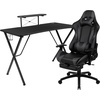 image:imageFlash Furniture Black Gaming Desk and RedBlack Racing Chair Set with Cup Holder Headphone Hook and MonitorSmartphone StandGrey
