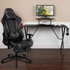 image:imageFlash Furniture Black Gaming Desk and RedBlack Racing Chair Set with Cup Holder Headphone Hook and MonitorSmartphone StandGrey