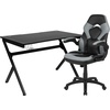 image:imageFlash Furniture Black Gaming Desk and RedBlack Racing Chair Set with Cup Holder Headphone Hook and MonitorSmartphone StandGrey