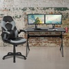 image:imageFlash Furniture Black Gaming Desk and RedBlack Racing Chair Set with Cup Holder Headphone Hook and MonitorSmartphone StandGrey