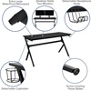 image:imageFlash Furniture Black Gaming Desk and RedBlack Racing Chair Set with Cup Holder Headphone Hook and MonitorSmartphone StandGrey