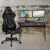 image:imageFlash Furniture Black Gaming Desk and RedBlack Racing Chair Set with Cup Holder Headphone Hook and MonitorSmartphone StandGrey