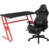 image:imageFlash Furniture Black Gaming Desk and RedBlack Racing Chair Set with Cup Holder Headphone Hook and MonitorSmartphone StandGrey