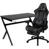 image:imageFlash Furniture Black Gaming Desk and RedBlack Racing Chair Set with Cup Holder Headphone Hook and MonitorSmartphone StandGrey