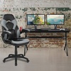 image:imageFlash Furniture Black Gaming Desk and RedBlack Racing Chair Set with Cup Holder Headphone Hook and MonitorSmartphone StandGrey
