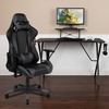 image:imageFlash Furniture Black Gaming Desk and RedBlack Racing Chair Set with Cup Holder Headphone Hook and MonitorSmartphone StandGrey
