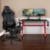 image:imageFlash Furniture Black Gaming Desk and RedBlack Racing Chair Set with Cup Holder Headphone Hook and MonitorSmartphone StandGrey