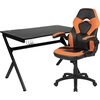 image:imageFlash Furniture Black Gaming Desk and RedBlack Racing Chair Set with Cup Holder Headphone Hook and MonitorSmartphone StandOrange