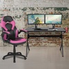 image:imageFlash Furniture Black Gaming Desk and RedBlack Racing Chair Set with Cup Holder Headphone Hook and MonitorSmartphone StandPink