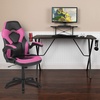 image:imageFlash Furniture Black Gaming Desk and RedBlack Racing Chair Set with Cup Holder Headphone Hook and MonitorSmartphone StandPink