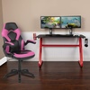 image:imageFlash Furniture Black Gaming Desk and RedBlack Racing Chair Set with Cup Holder Headphone Hook and MonitorSmartphone StandPink