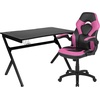 image:imageFlash Furniture Black Gaming Desk and RedBlack Racing Chair Set with Cup Holder Headphone Hook and MonitorSmartphone StandPink