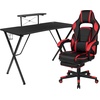 image:imageFlash Furniture Black Gaming Desk and RedBlack Racing Chair Set with Cup Holder Headphone Hook and MonitorSmartphone StandRed