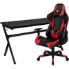 image:imageFlash Furniture Black Gaming Desk and RedBlack Racing Chair Set with Cup Holder Headphone Hook and MonitorSmartphone StandRed