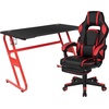 image:imageFlash Furniture Black Gaming Desk and RedBlack Racing Chair Set with Cup Holder Headphone Hook and MonitorSmartphone StandRed