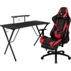 image:imageFlash Furniture Black Gaming Desk and RedBlack Racing Chair Set with Cup Holder Headphone Hook and MonitorSmartphone StandRed