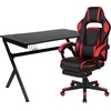 image:imageFlash Furniture Black Gaming Desk and RedBlack Racing Chair Set with Cup Holder Headphone Hook and MonitorSmartphone StandRed