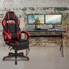 image:imageFlash Furniture Black Gaming Desk and RedBlack Racing Chair Set with Cup Holder Headphone Hook and MonitorSmartphone StandRed