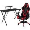image:imageFlash Furniture Black Gaming Desk and RedBlack Racing Chair Set with Cup Holder Headphone Hook and MonitorSmartphone StandRed