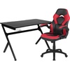 image:imageFlash Furniture Black Gaming Desk and RedBlack Racing Chair Set with Cup Holder Headphone Hook and MonitorSmartphone StandRed