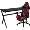 image:imageFlash Furniture Black Gaming Desk and RedBlack Racing Chair Set with Cup Holder Headphone Hook and MonitorSmartphone StandRed