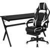 image:imageFlash Furniture Black Gaming Desk and RedBlack Racing Chair Set with Cup Holder Headphone Hook and MonitorSmartphone StandWhite