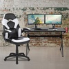 image:imageFlash Furniture Black Gaming Desk and RedBlack Racing Chair Set with Cup Holder Headphone Hook and MonitorSmartphone StandWhite