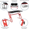 image:imageFlash Furniture Black Gaming Desk and RedBlack Racing Chair Set with Cup Holder Headphone Hook and MonitorSmartphone StandWhite