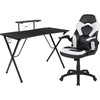 image:imageFlash Furniture Black Gaming Desk and RedBlack Racing Chair Set with Cup Holder Headphone Hook and MonitorSmartphone StandWhite
