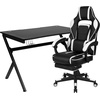 image:imageFlash Furniture Black Gaming Desk and RedBlack Racing Chair Set with Cup Holder Headphone Hook and MonitorSmartphone StandWhite