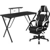 image:imageFlash Furniture Black Gaming Desk and RedBlack Racing Chair Set with Cup Holder Headphone Hook and MonitorSmartphone StandWhite