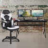 image:imageFlash Furniture Black Gaming Desk and RedBlack Racing Chair Set with Cup Holder Headphone Hook and MonitorSmartphone StandWhite