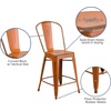 image:imageFlash Furniture Blake Commercial Grade 4 Pack 24 High Distressed Orange Metal IndoorOutdoor Counter Height Stool with Back
