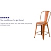 image:imageFlash Furniture Blake Commercial Grade 4 Pack 24 High Distressed Orange Metal IndoorOutdoor Counter Height Stool with Back