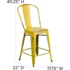 image:imageFlash Furniture Blake Commercial Grade 4 Pack 24 High Distressed Yellow Metal IndoorOutdoor Counter Height Stool with Back