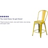 image:imageFlash Furniture Blake Commercial Grade 4 Pack 24 High Distressed Yellow Metal IndoorOutdoor Counter Height Stool with Back