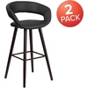 image:imageFlash Furniture Brynn Series 29 High Contemporary Cappuccino Wood Barstool in Black VinylBlack