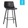 image:imageFlash Furniture Caleb Modern Armless 24 Inch Counter Height Stools Commercial Grade with Footrests and Matte Metal Frames Set of 2Black LeathersoftBlack