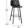 image:imageFlash Furniture Caleb Modern Armless 24 Inch Counter Height Stools Commercial Grade with Footrests and Matte Metal Frames Set of 2Black LeathersoftBlack