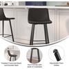 image:imageFlash Furniture Caleb Modern Armless 24 Inch Counter Height Stools Commercial Grade with Footrests and Matte Metal Frames Set of 2Black LeathersoftBlack