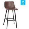 image:imageFlash Furniture Caleb Modern Armless 24 Inch Counter Height Stools Commercial Grade with Footrests and Matte Metal Frames Set of 2Chocolate Brown LeathersoftBlack